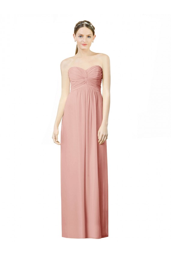 Shop Long Chiffon Sweetheart Bridesmaid Dress with Twist Bodice Geelong