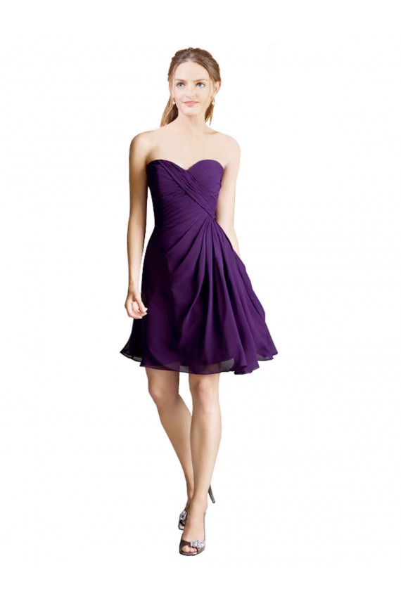 Shop Draped Chiffon Long Sweetheart Cocktail Bridesmaid Dress Geelong