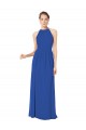 Shop Long Chiffon High-Neck Sleeveless Bridesmaid Dress Geelong