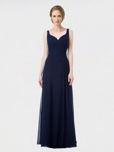 Shop Long Chiffon Bridesmaid Dress with Sweetheart Neckline and Shoulder Straps Geelong