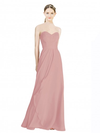 Shop Daped A-Line Chiffon Bridesmaid Dress with Pleated Sweetheart Bodice Geelong