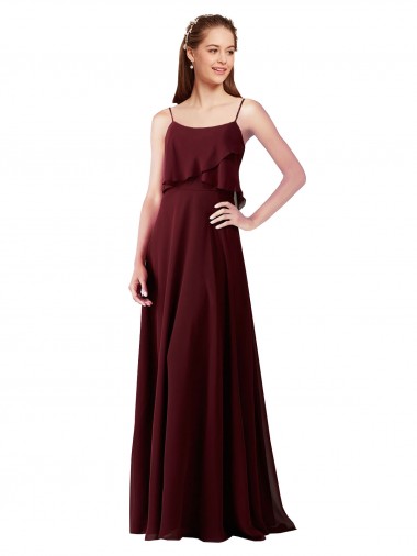 Shop Chiffon Bridesmaids Dress with Spaghetti Straps Geelong