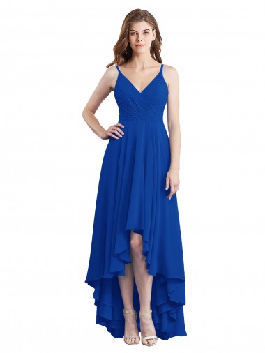 Shop Draped High Low Chiffon Bridesmaid Dress with Cross Over Bodice Geelong