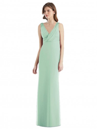 Shop Sleek Open Back Chiffon V-Neck Bridesmaid Dress Geelong