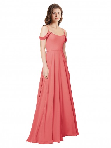 Shop Draped Off the Shoulder Straps Chiffon Bridesmaid Dress Geelong