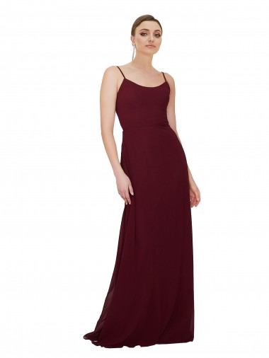 Shop Scoop Neck Tied Keyhole Back Chiffon Bridesmaid Dress Geelong