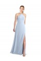 Shop Halter Neck Long Chiffon Bridesmaid Dress with Strappy Back and Daring Side Slit Geelong