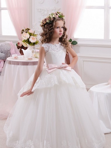 Shop Ivory Ball Gown Sweetheart V-Back Sleeveless Flower Girl Dress Geelong
