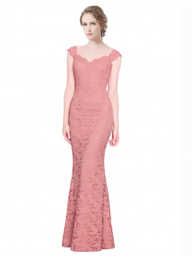 Shop Sweetheart Mermaid Long Lace Bridesmaid Dress / Prom Dress with Wide Straps Geelong