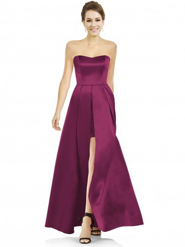 Shop Full Length Strapless Long Satin Bridesmaid Dress with Sweetheart Neckline Geelong