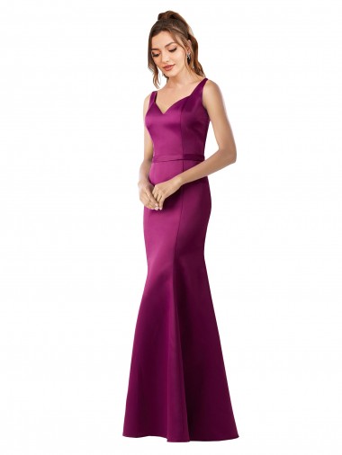 Shop Fitted Sexy Open Back Formal Satin Bridesmaids Dress with Floral Details Geelong