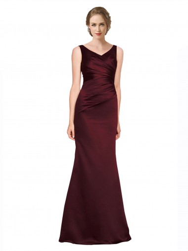 Shop Figure Shaping Formal Satin Bridesmaid Dress / Prom Dress with Structured Pleats Geelong