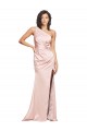 Shop Full Length Ruched Formal Silky Satin Bridesmaid Dress / Prom Dress with Low Back and High Split Geelong