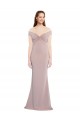 Shop Knotted Off the Shoulder Formal Crepe Bridesmaid Dress / Prom Dress with Cut-Out Back Geelong