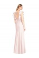 Shop Ruffle Cap Sleeves Open Back Trumpet Bridesmaid Dress / Prom Dress Geelong