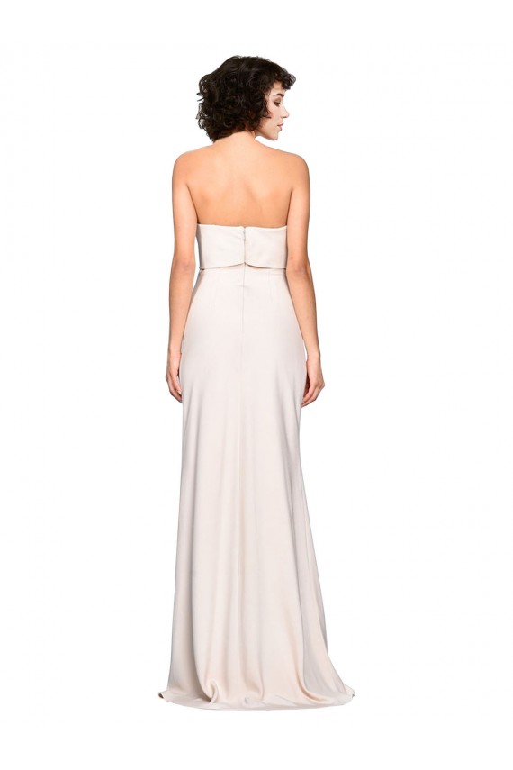 Shop Strapless Crepe Fitted Bridesmaid Dress / Prom Dress with Twist Bow Geelong