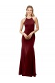 Shop Fit and Flare Halter Neckline Stretch Formal Crepe Bridesmaid Dress / Prom Dress with Strappy Back Geelong