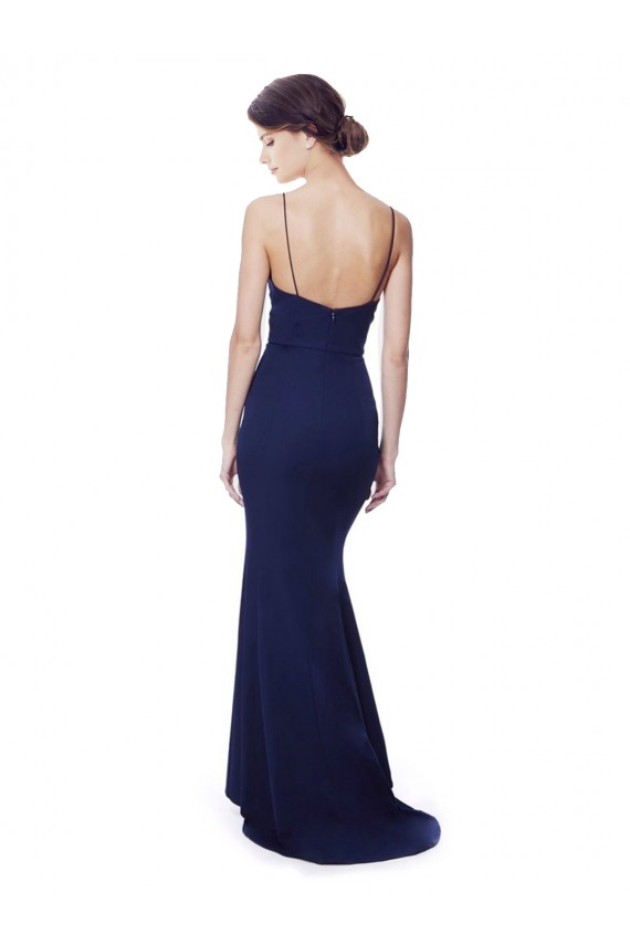 Shop Deep V-Neck Spaghetti Straps Mermaid Formal Crepe Bridesmaid Dress / Prom Dress Geelong