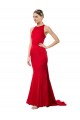 Shop High Neck Mermaid Open Back Formal Crepe Maxi Bridesmaid Dress / Prom Dress with Train Detail Geelong