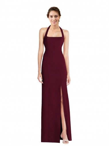 Shop Tie Halter Open Back Trumpet Bridesmaid Dress / Prom Dress Geelong