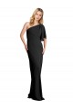 Shop Pleated One Shoulder Flutter Sleeves Slim Formal Crepe Bridesmaid Dress / Prom Dress Geelong