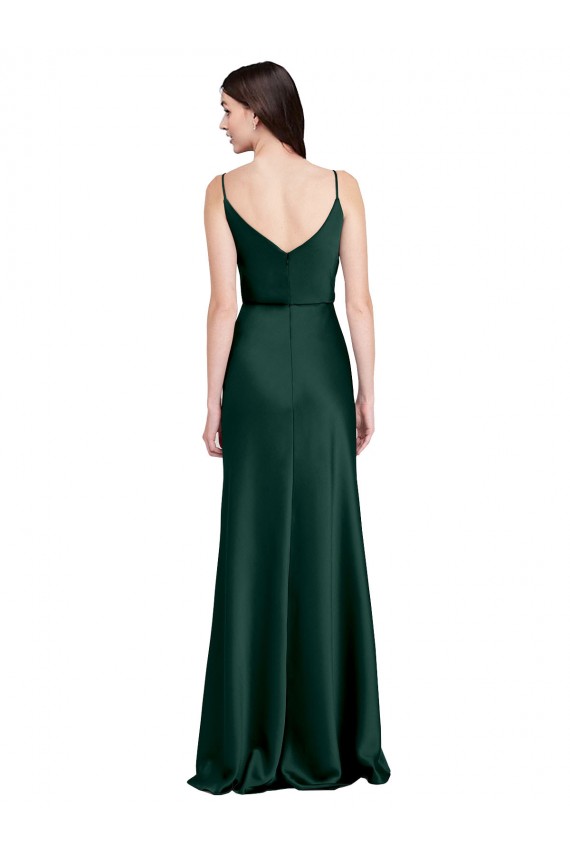 Shop Fitted Cowl Neck Long Formal Stretch Satin Slip Bridesmaid Dress / Prom Dress with V-Back Geelong