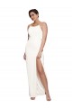 Shop High Neck Formal Stretch Satin Bridesmaid Dress / Prom Dress with Low Back and Side Slit Geelong