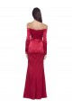 Shop Long Sleeves Off the Shoulder Formal Stretch Satin Bridesmaid Dress / Prom Dress with High Side Split Geelong