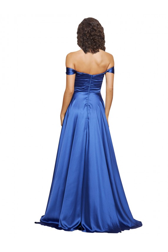 Shop Ball Gown Off the Shoulder Sweetheart Formal Stretch Satin Bridesmaid Dress / Prom Dress Geelong