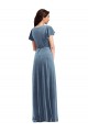 Shop Flutter Sleeve Velvet Wrap Maxi Bridesmaid Dress / Prom Dress with Pockets Geelong
