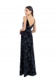 Shop Floral Velvet Surplice V-Neck Long Bridesmaid Dress with V-Back Geelong