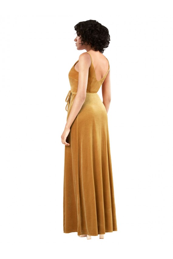 Shop Romantic Velvet Floor Length Formal Bridesmaid Dress / Prom Dress with Wrap Detail Geelong