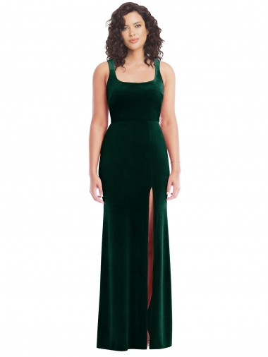 Shop Square Neck Long Velvet Maxi Bridesmaid Dress / Prom Dress Geelong
